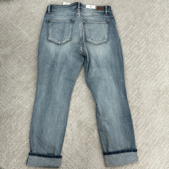 NEW NWT Judy Blue “Nikki” Destroyed Bleach Splatter Boyfriend Jeans denim blue - Picture 10 of 11